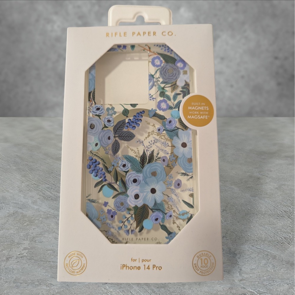Y5. Rifle Paper Co Case for Apple iPhone 14 PRO (6.1" Pro) In Garden Party Blue